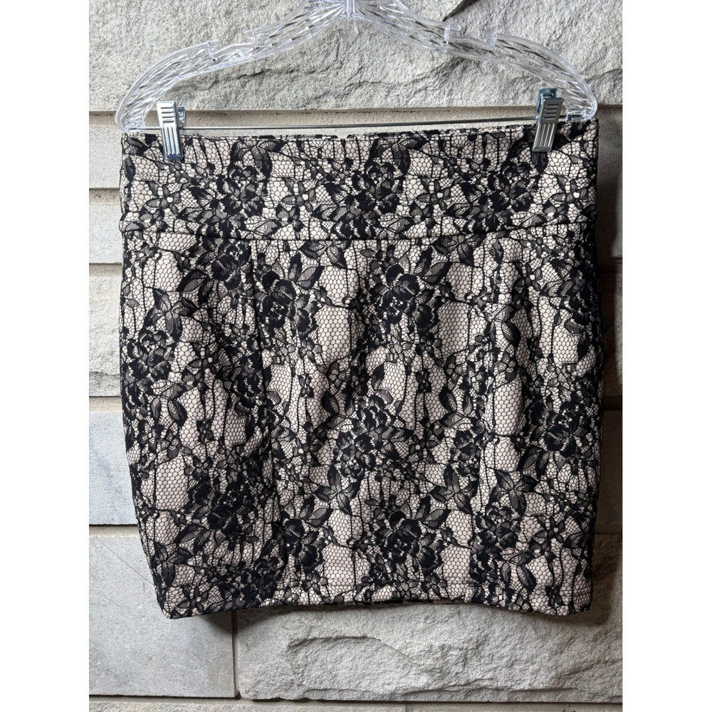 Kardashian Kollection Black Lace Overlay Mini Skirt